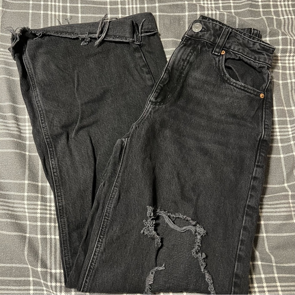 Garage Black High Rise Distressed Jeans